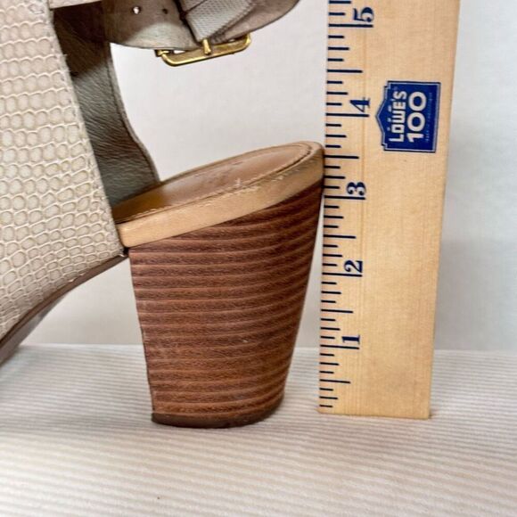 UGG Audrey Exotic embossed leather snake skin sandals open toe block heel sz 9.5 - Picture 5 of 9